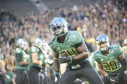 Running back Kenjon Barner, who has a relatively slight frame for his position, was passed over by many other schools before landing at Oregon where he thrived for four years. 