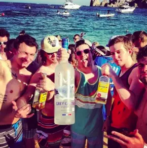 Johnny Football (far left) partying with some bros in Cabo San Lucas.