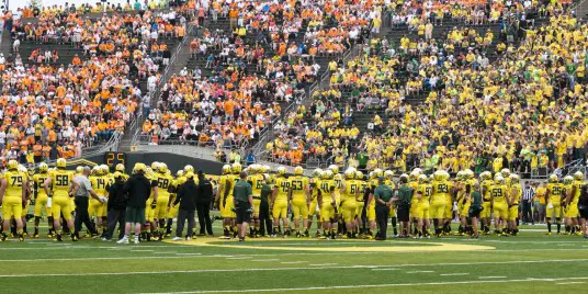 Tennessee fans had a strong presence at Autzen Stadium, but were still lost in a sea of yellow