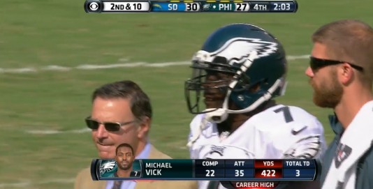 Vick leaves game 2 after official calls injury time out