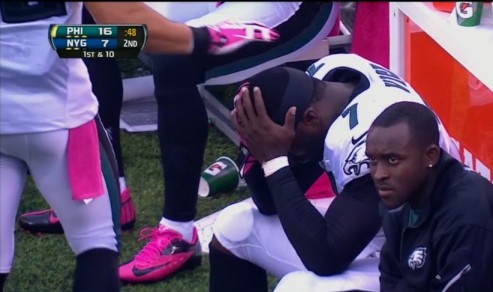 Vick after his hamstring popped