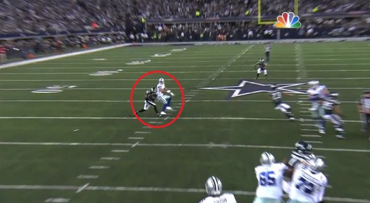 Brandon Boykin steps in front of Miles Austin for the game-clinching interception