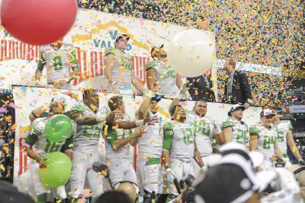Celebrating Victory over Texas at last year's Alamo Bowl