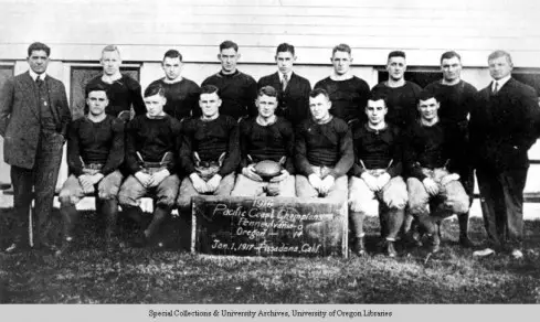 Photo of Oregon Ducks Football 1916 taken from University of Oregon Libraries