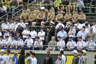 The troops being recognized at the Oregon Spring Game 2014