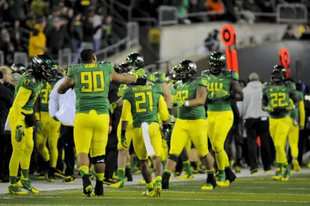 A team of hungry ducks heading to the sideline