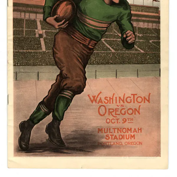 Cover of program for Oregon vs. Washington, 1926