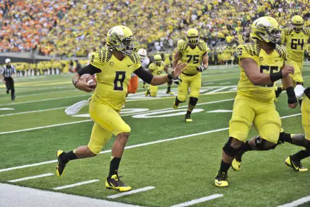 Mariota is the No.1 candidate for winning the Heisman Trophy.