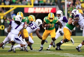 Freeman nearly ran 1000 rushing yards during his first year as a Duck.