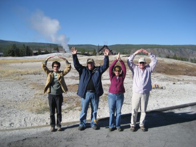 My parents and friends representing O-H-I-O at Yellowstone. 