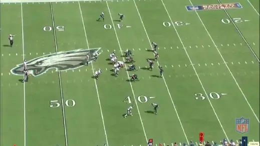 Boykin (#22, lower right, at the Jaguars' 40-yard line) at right gunner.