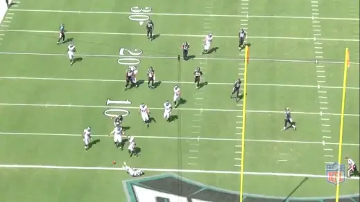 Boykin puts the ball down at the 1 right before he falls into the endzone, allowing his teammates to pick it up. 