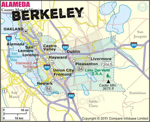 You can see where Berkeley should be located. Alameda County maps have expelled Berkeley due to Cal's inevitable beating Friday night.
