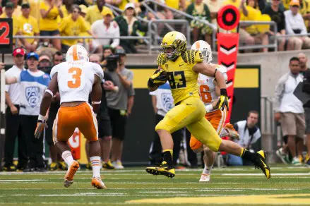 Johnny Mundt (83) makes his debut  vs. Tennessee in 2013.