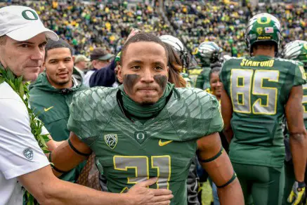 The opportunity to let guys like Kenny Bassett (31) get some playing time in their final home game was one of Helfrich's goals on Saturday.