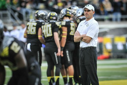 Mark Helfrich remains upbeat and optimistic about the Ducks' progression thus far.