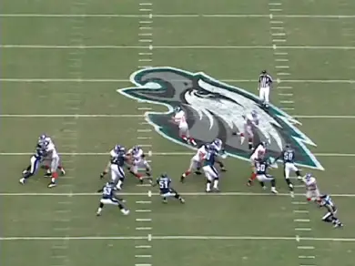 Matthews moves in the running back's direction, but takes a bad angle.