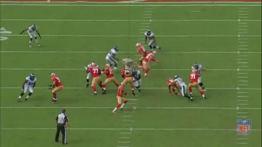 Matthews gets in position to keep the quarterback from fleeing the pocket. 
