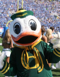 The Duck is all smiles thinking of all the Oregon success.