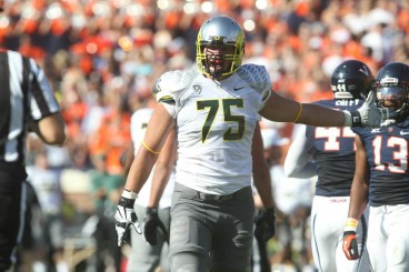 OT Jake Fisher has been a veteran and mentor to younger Ducks throughout his tenure at Oregon.