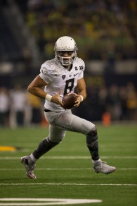 Marcus Mariota in possibly his last game as an Oregon Duck. 