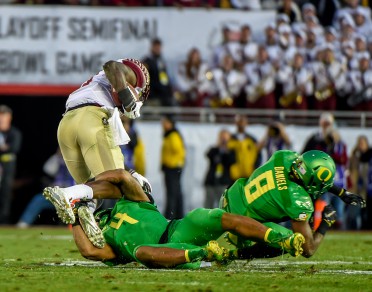 Dargan makes a spectacular tackle against FSU in the Rose Bowl.