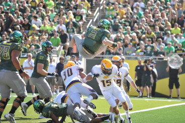 Bennett leaps for a touchdown against Tennessee Tech.
