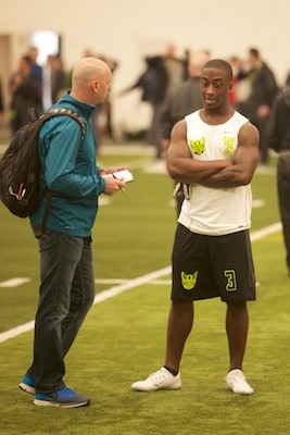 Dior Mathis after his Pro Day performance.