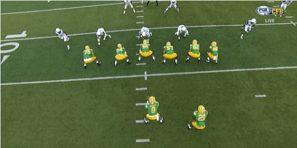 Zone blocking gets the Oregon offense out of a hole.