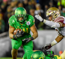 Thomas Tyner had a fantastic Rose Bowl game against Florida State and returns as part of Oregon's tremendous depth and experience at running back.
