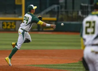 Mark Karaviotis saved the Ducks from a big inning with his strong defense