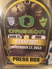 My press pass from the Stanford game. 