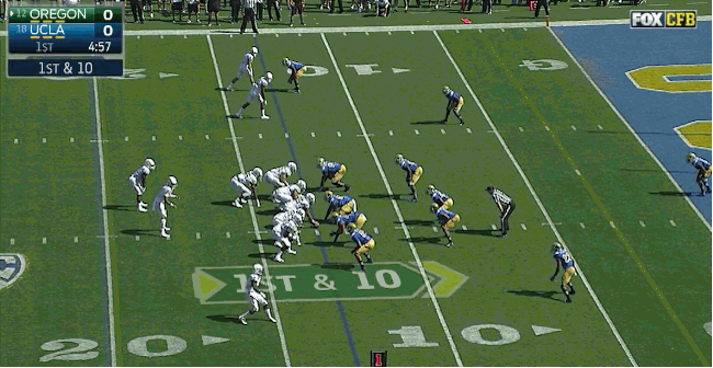 It is subtle, but creating space helps to score this TD.