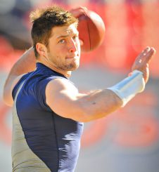 No more long winding throwing motion for Mr. Tebow.