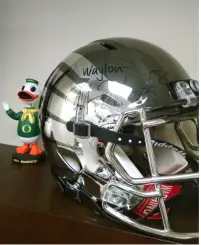 The signed Mariota Helmet
