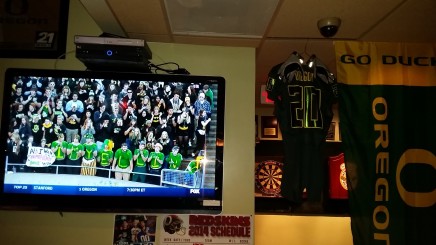 Watching the game with the DC Oregon Alumni association at the Irish Channel