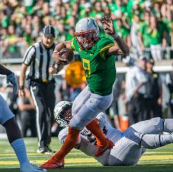 Dakota Prukop has provided mostly solid play, but has a short future as a Duck.