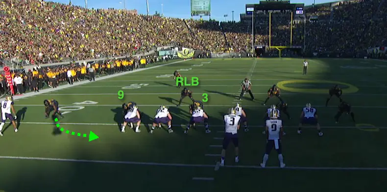 Oregon's defense is lined up correctly.
