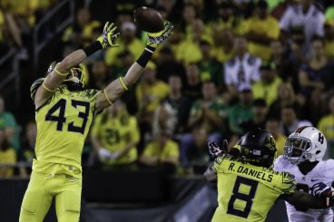 True Freshman safety Brenden Schooler has shown a nose for the ball during his first season in Eugene.