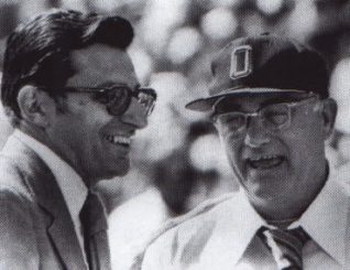 Coaching legends Joe Paterno and Woody Hayes
