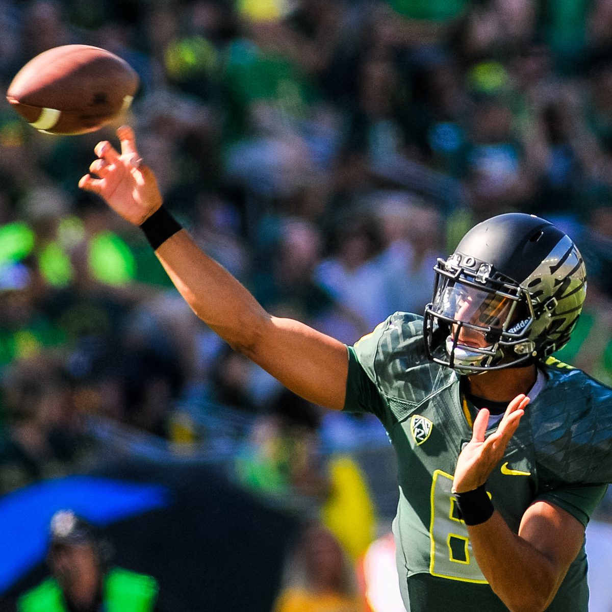 Lot Detail - 2011 Marcus Mariota Game Worn and Signed Oregon Ducks Yellow  Jersey (Mariota LOA)