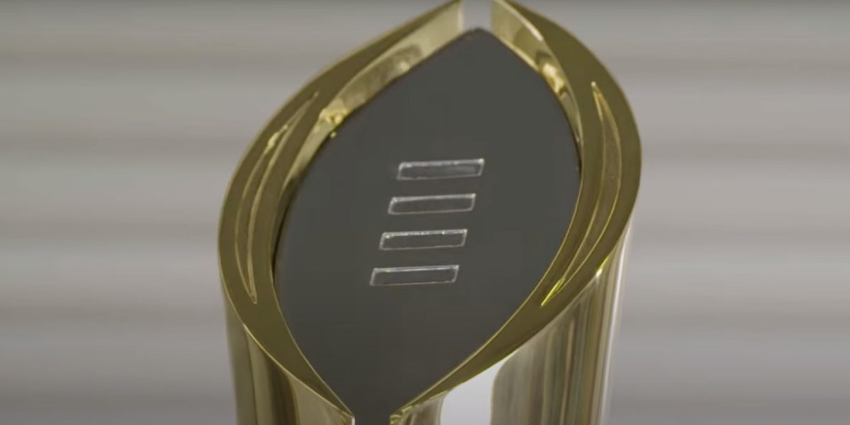 Image of CFP National Championship Trophy.