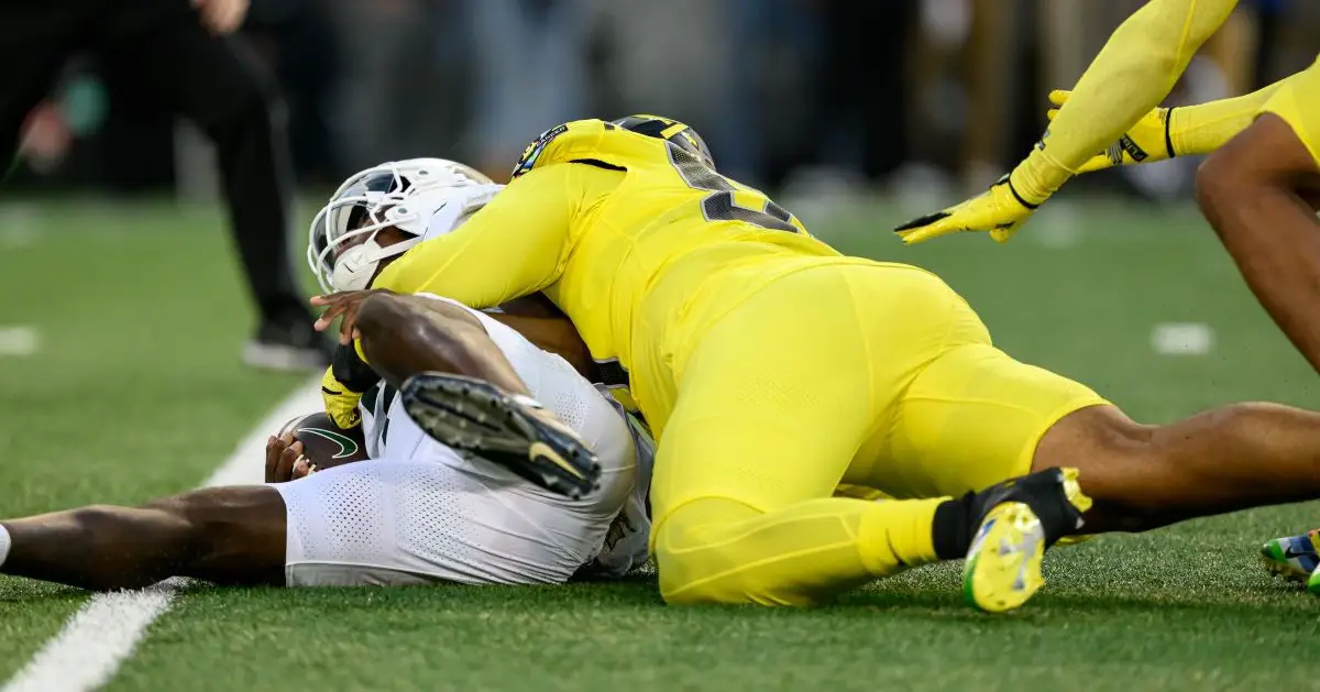 The Ducks sacked Spartans quarterback Aiden Chiles five times on Friday night. Photo by Craig Strobeck